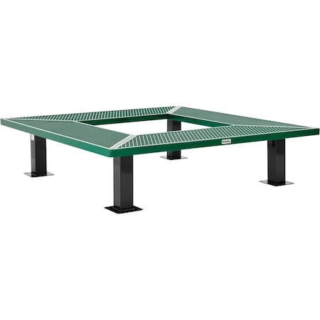 Global Industrial 6ft Square Outdoor Tree Bench, Expanded Metal, Green 277510GN